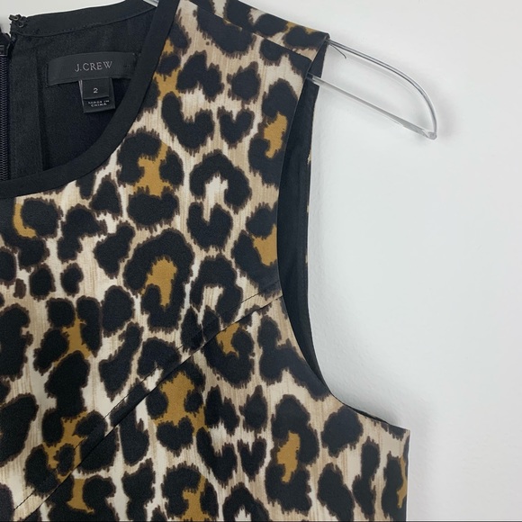 JCREW Leopard Print Sleeveless A-line Dress Size 2 - Picture 6 of 13